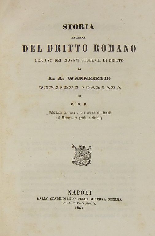 Storia esterna del dritto romano. Versione italiana di C.D.R. (C. … | Immagine Gallery 2
