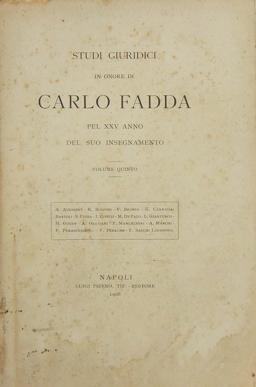 Studi giuridici in onore di Carlo Fadda pel XXV anno … | Immagine Gallery 2