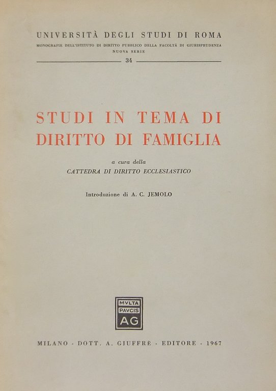 Studi in tema di diritto di famiglia. A cura della … | Immagine Gallery 2