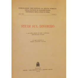 Studi sul divorzio. Con un saggio introduttivo di Pietro Agostino …