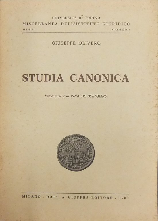 Studia canonica. Presentazione di Rinaldo Bertolino | Immagine Gallery 2