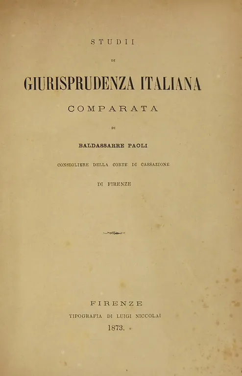 Studii di giurisprudenza italiana comparata