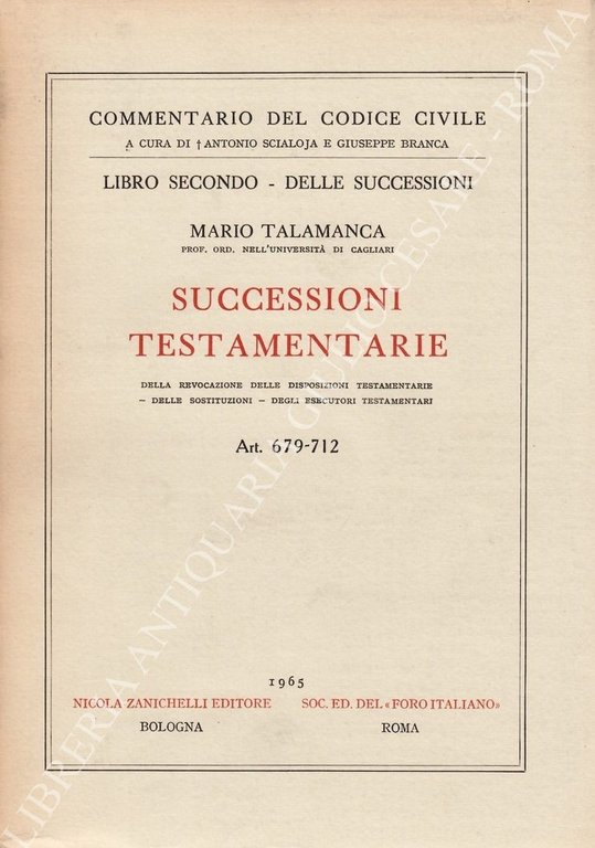Successioni testamentarie. Della revocazione delle disposizioni testamentarie delle sostituzioni degli … | Immagine Gallery 2