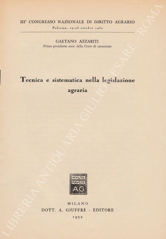 Tecnica e sistematica nella legislazione agraria | Immagine Gallery 2
