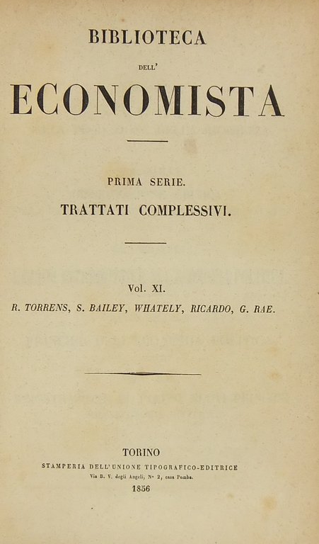 Torrens - Saggio sulla produzione della ricchezza. Bailey - Dissertazione … | Immagine Gallery 2