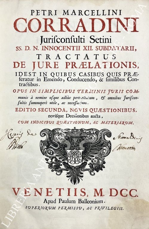 Tractatus de jure praelationis, idest in quibus casibus quis praeferatur … | Immagine Gallery 2