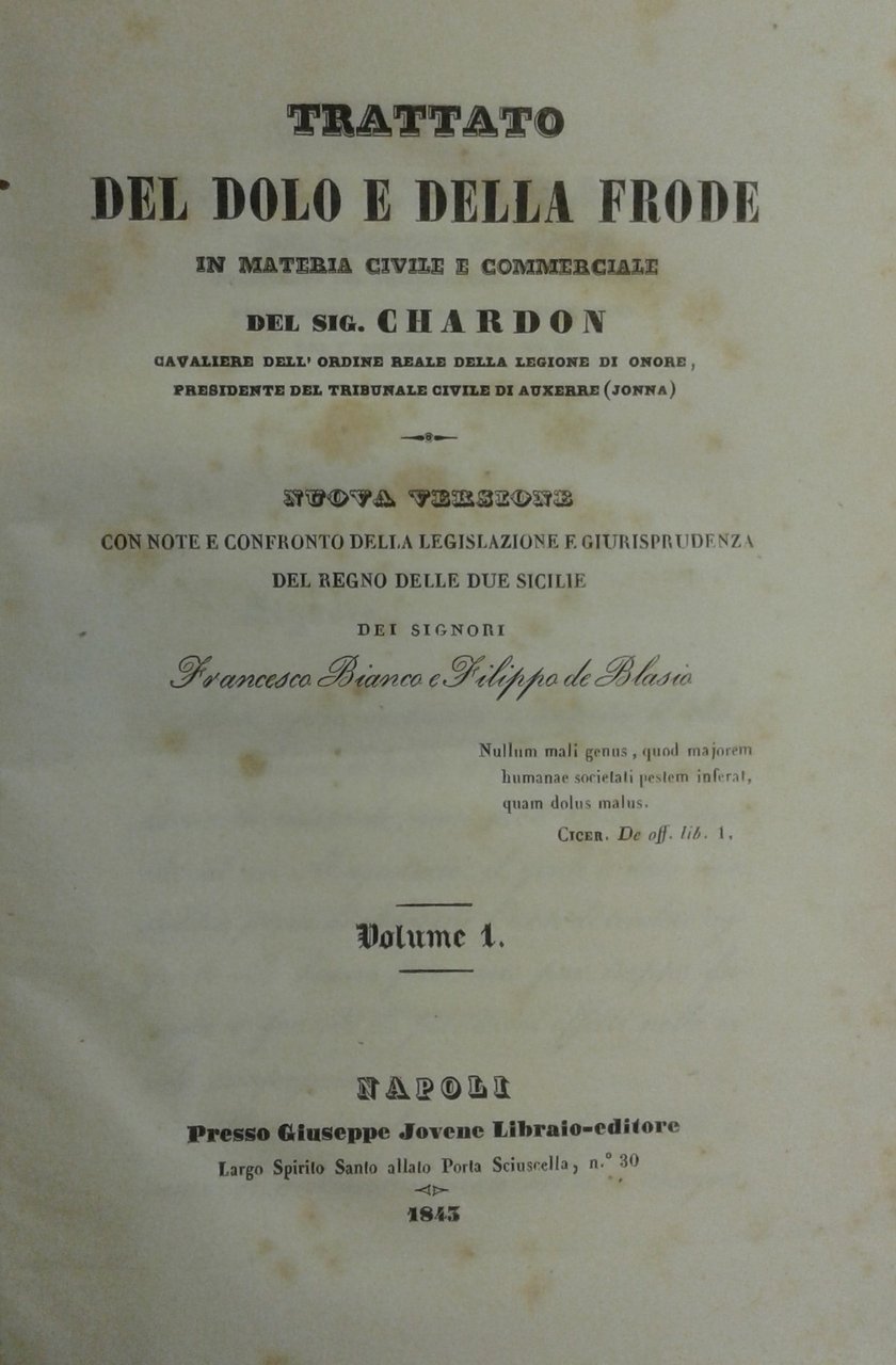 Trattato del dolo e della frode in materia civile e … | Immagine principale