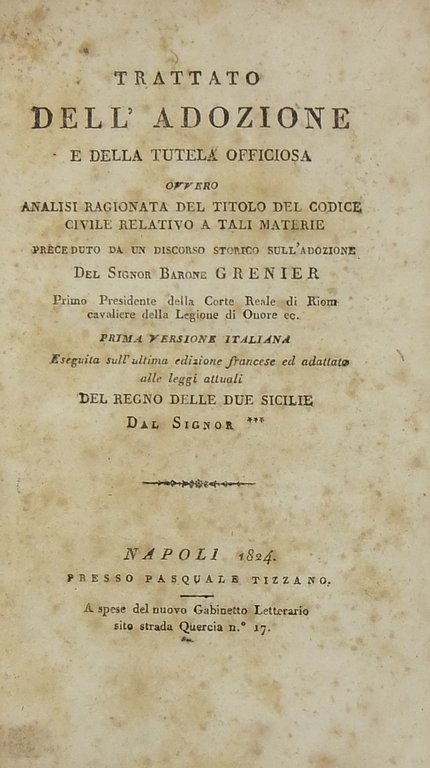 Trattato dell'adozione e della tutela officiosa ovvero Analisi ragionata del … | Immagine Gallery 3