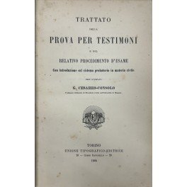 Trattato della prova per testimoni e del relativo procedimento d'esame. …
