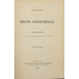 Trattato di diritto costituzionale. Parte prima (unico pubblicato)