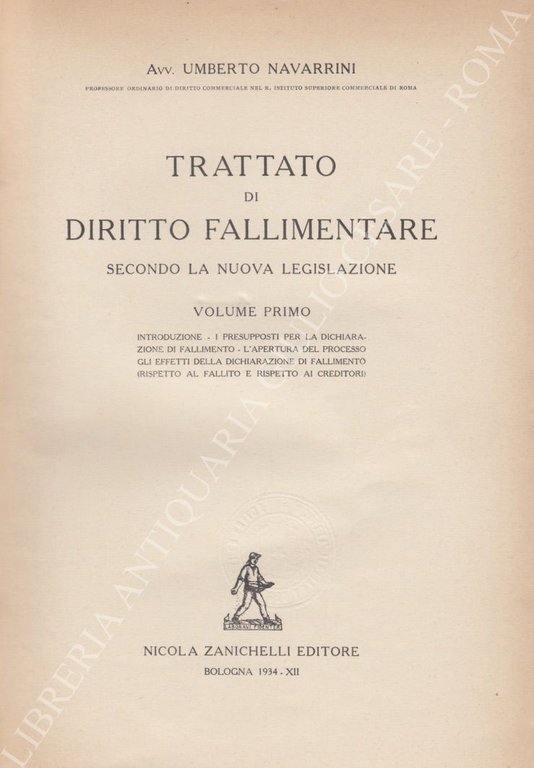 Trattato di diritto fallimentare secondo la nuova legislazione. Vol. I … | Immagine Gallery 2