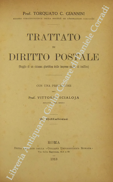 Trattato di diritto postale. (Saggio di un sistema giuridico delle … | Immagine Gallery 2