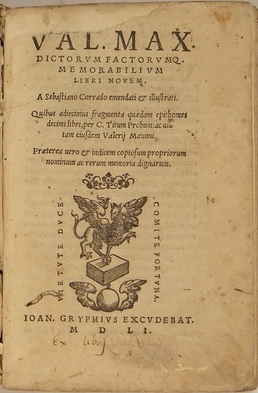 Val. Max Dictorum factorumque memorabilium libri novem. A Sebastiano Corrado … | Immagine Gallery 2