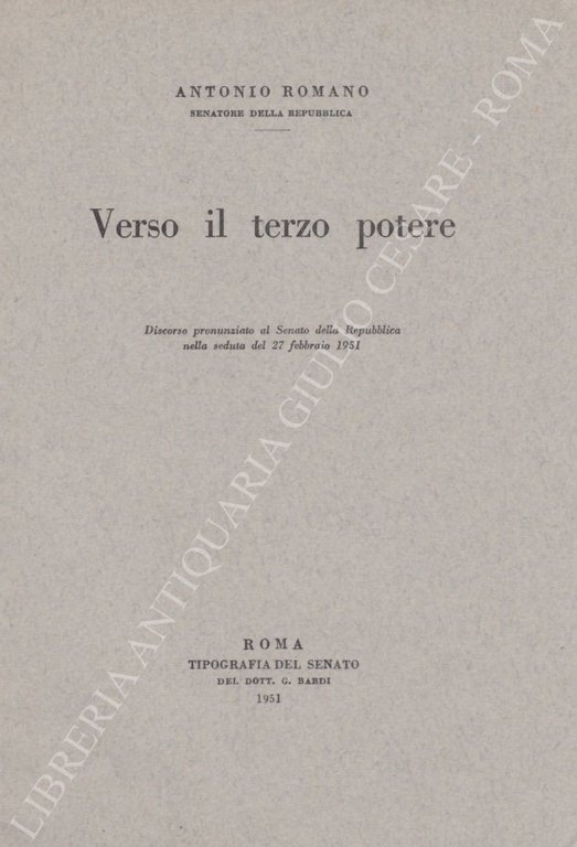 Verso il terzo potere. Discorso pronunziato al Senato della Repubblica … | Immagine Gallery 2