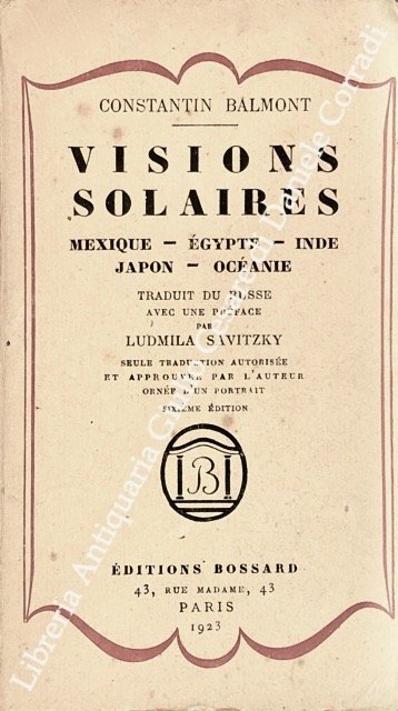Visions solaires. Mexique, Egypte, Indie, Japon, Oceanie. Traduit du russe … | Immagine principale