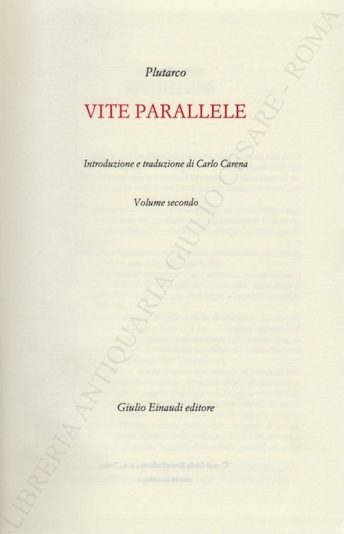 Vite parallele. Introduzione e traduzione di Carlo Carena. Vol. II | Immagine Gallery 2