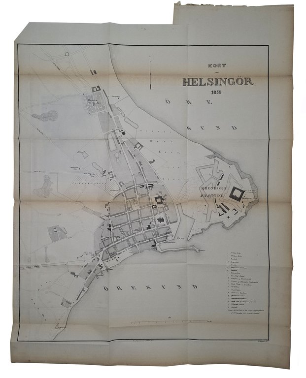 2 MAPPE GEOGRAFICHE E VEDUTA DELLA CITTà DI HELSINGOR | Immagine Gallery 2