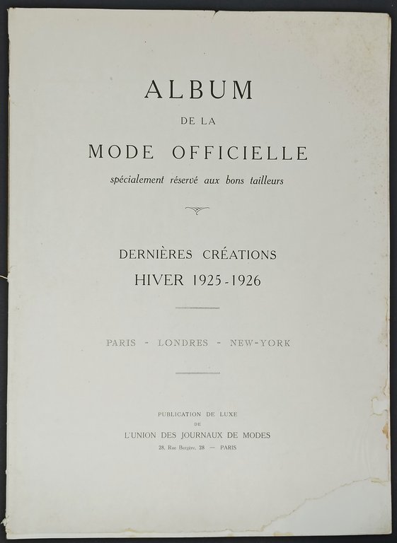 ALBUM DE LA MODE OFFICIELLE / spécialement réservé aux bons …