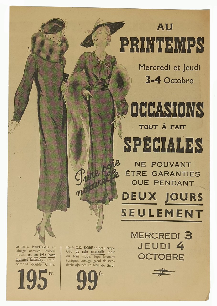 AU PRINTEMPS 1934 catalogo illustrato