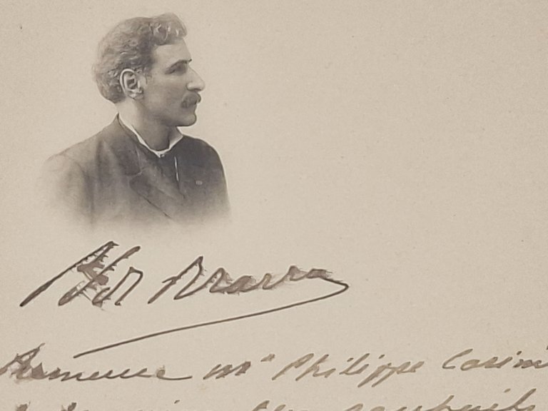 biglietto manoscritto con ritratto fotografico e autografo originale di Pietro …