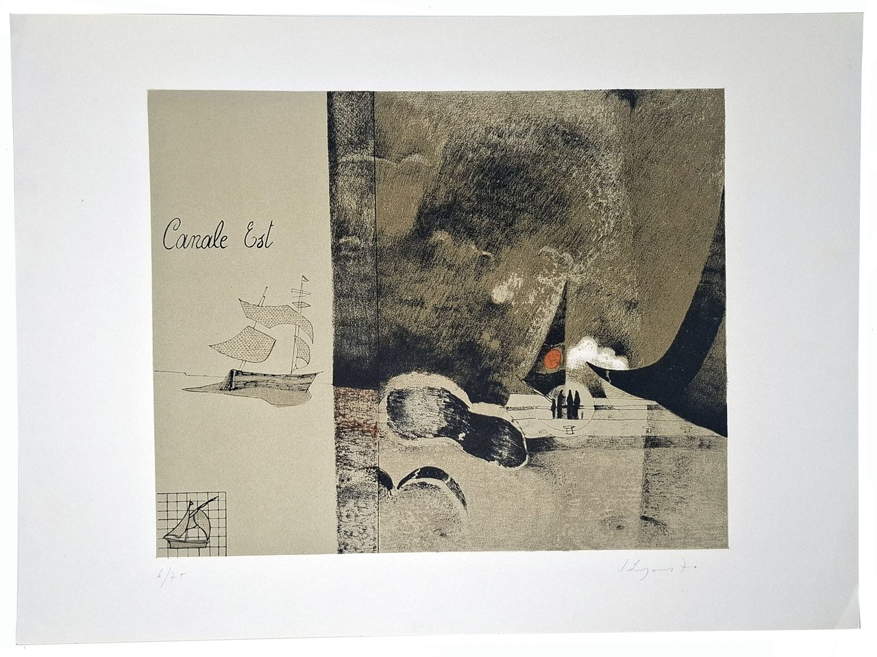 CANALE EST Litografia a colori firmata e numerata