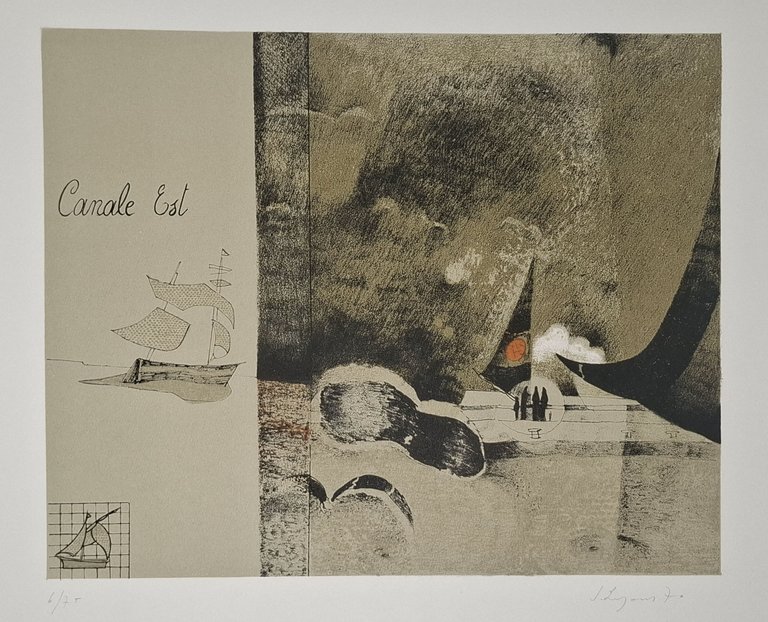 CANALE EST Litografia a colori firmata e numerata