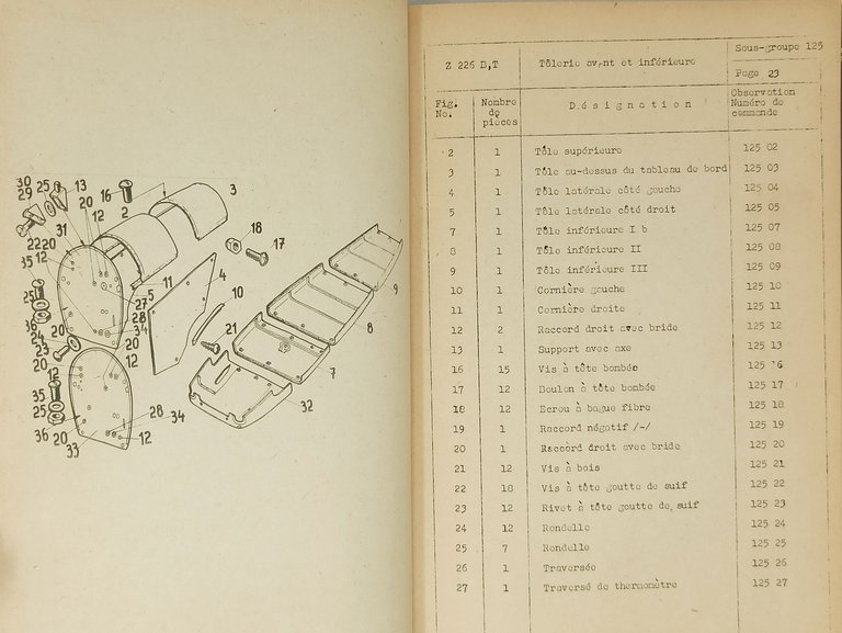 CATALOGUE DES PIECES DETACHEES DU PLANEUR DE L'AVION Z-226 B,T …