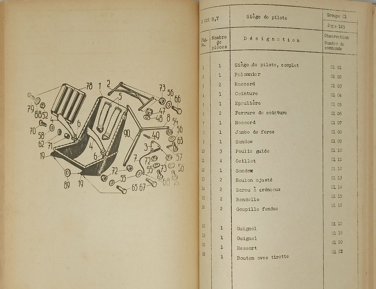 CATALOGUE DES PIECES DETACHEES DU PLANEUR DE L'AVION Z-226 B,T …