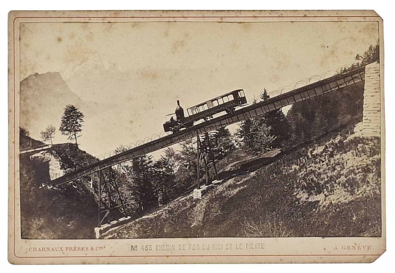 Fotografia all'albumina 'CHEMIN DE FER DU RIGI ET LE FILATE' | Immagine principale