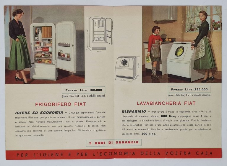FRIGORIFERO FIAT 175 LITRI istruzioni per l'uso (più depliant pubblicitario …