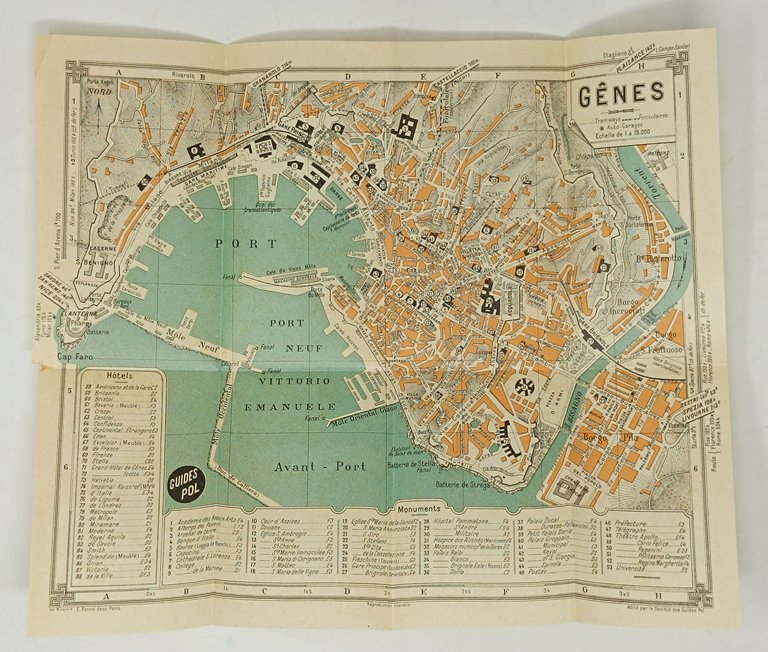 Guida - Pianta topografica di Genova e del porto. Con …