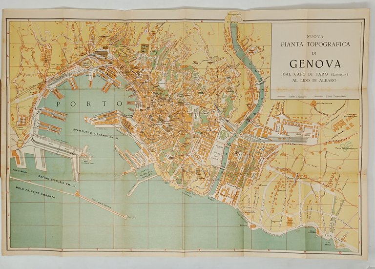 Guida - Pianta topografica di Genova e del porto. Con …