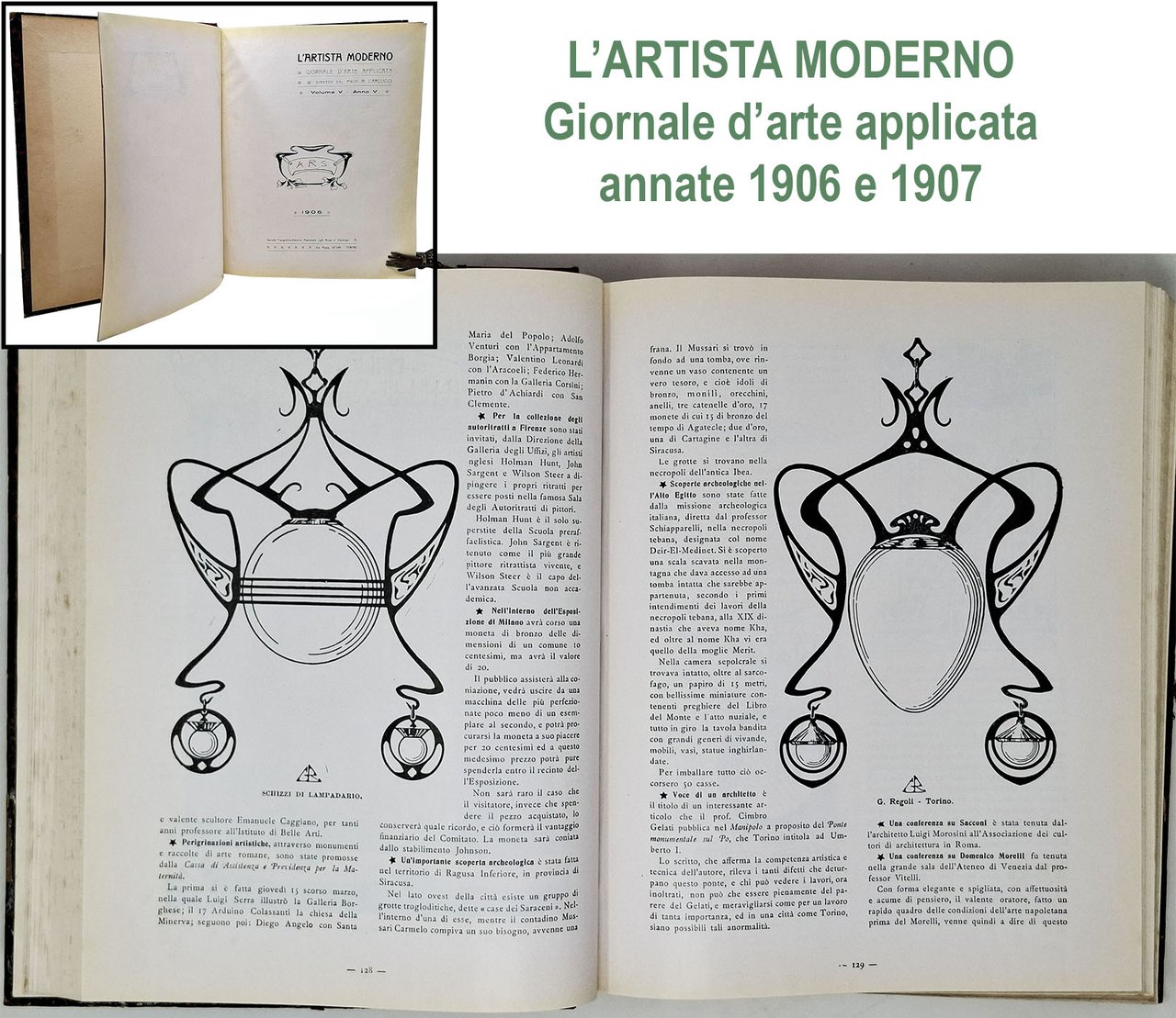L'ARTISTA MODERNO / GIORNALE D'ARTE APPLICATA (volume V anno V …