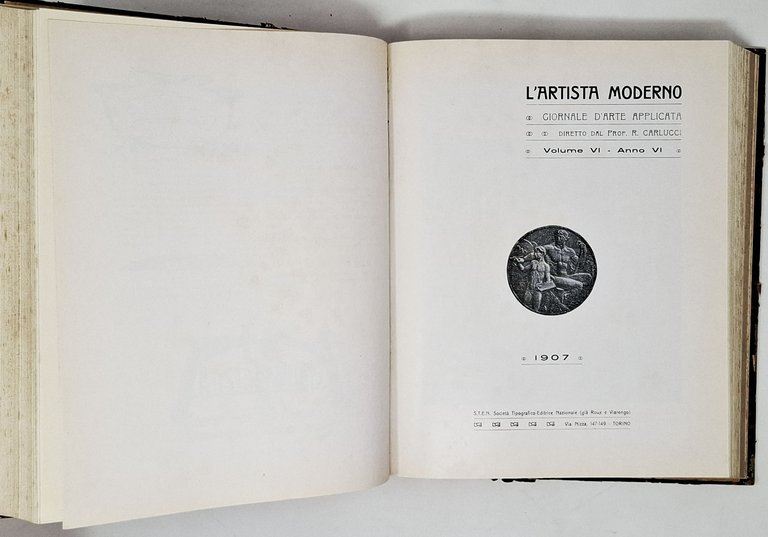 L'ARTISTA MODERNO / GIORNALE D'ARTE APPLICATA (volume V anno V …