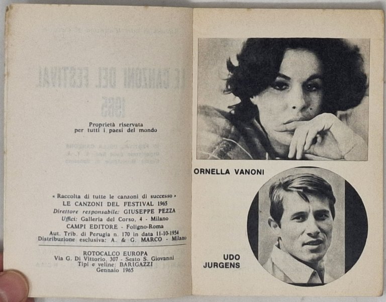LE CANZONI DEL FESTIVAL 1965 / 15° Festival della canzone …