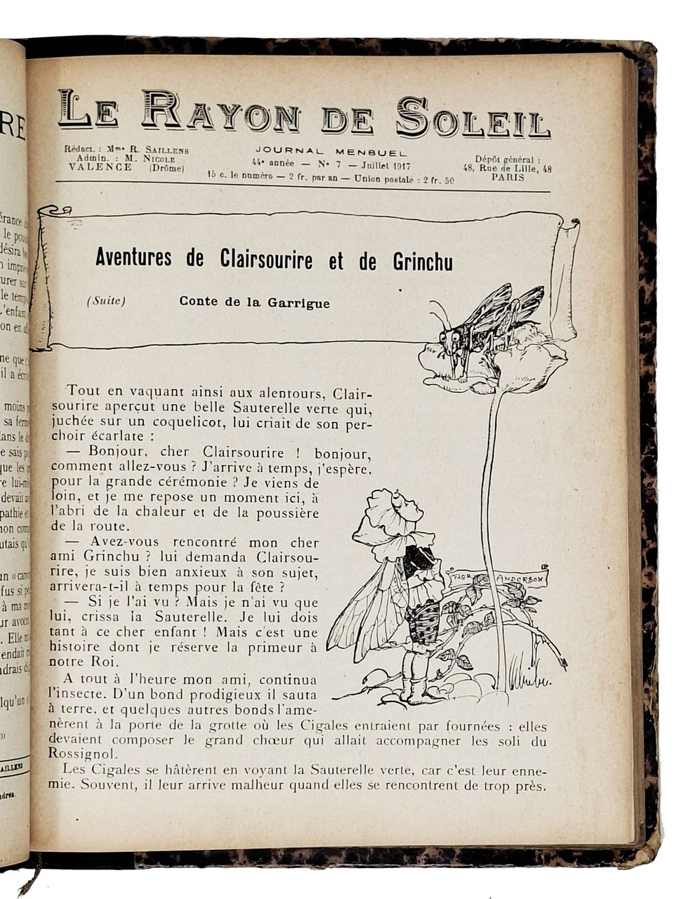 LE RAYON DE SOLEIL / Journal mensuel (annata 1917 e …