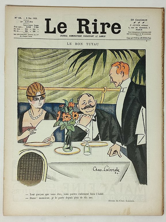 LE RIRE Journal humoristique paraissant le Samedi (primo semestre dell'anno …