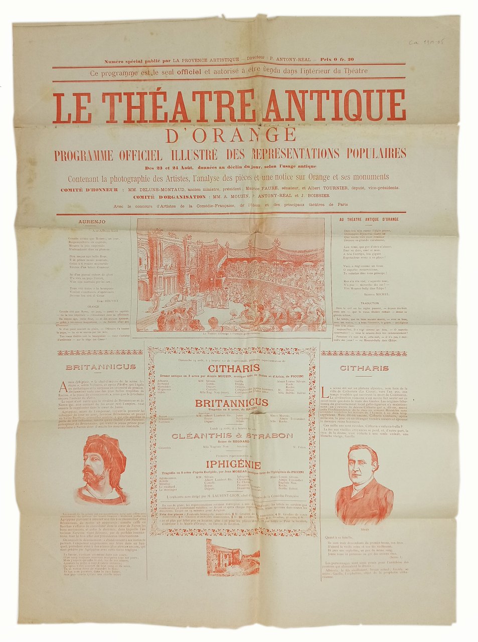 LE THEATRE ANTIQUE D'ORANGE / Programme officiel illustré des representations …