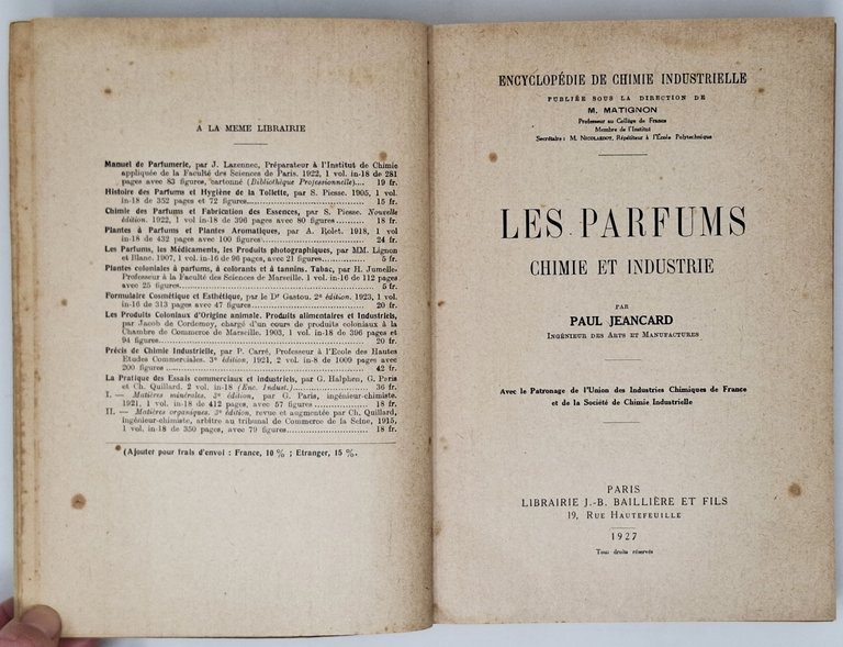 LES PARFUMS CHIMIE ET INDUSTRIE