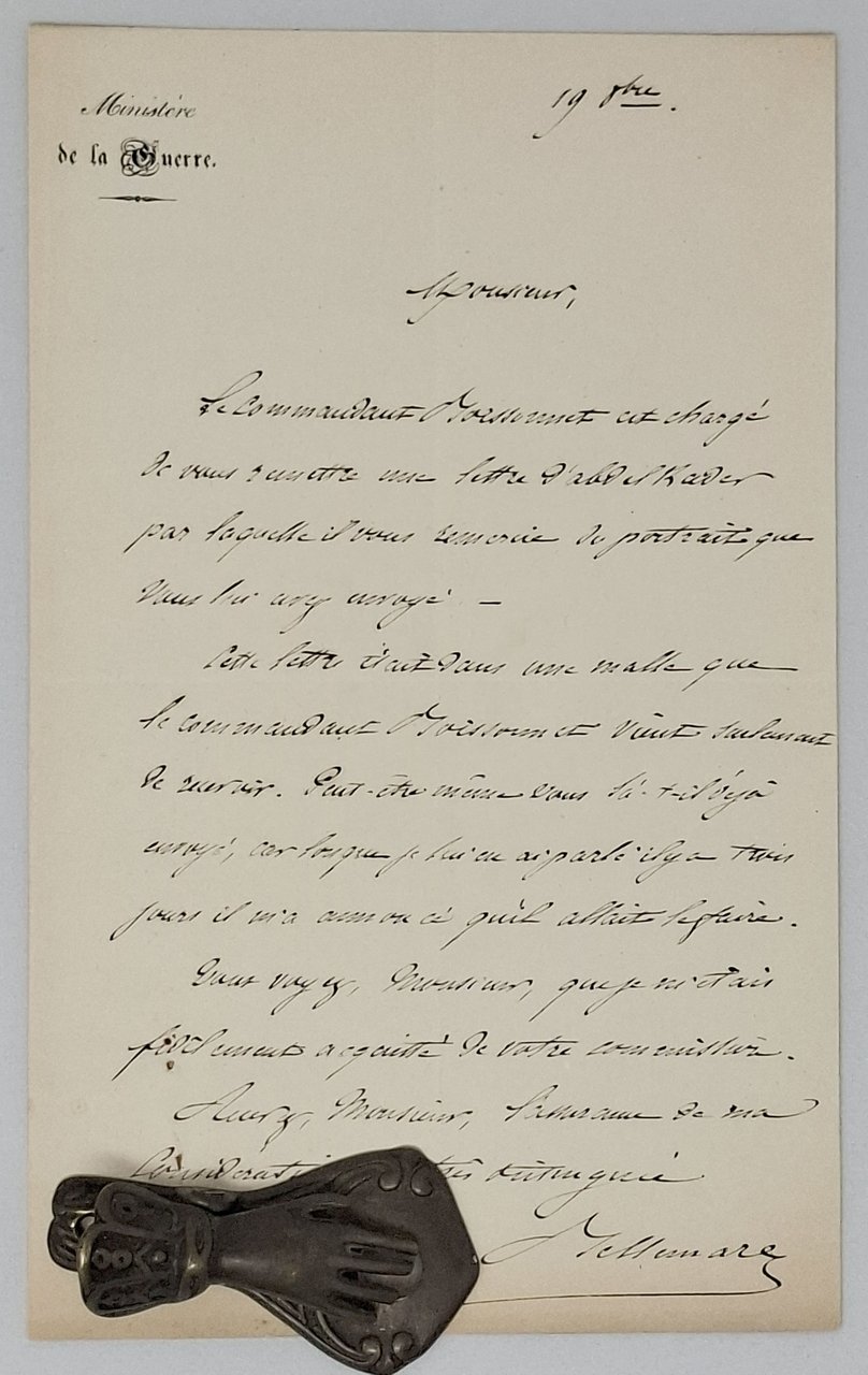 lettera manoscritta con autografo originale di Alexandre Millerand