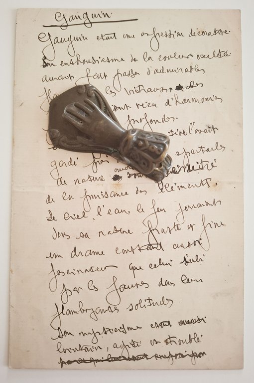 lettera manoscritta con autografo originale di Eugene Carriere