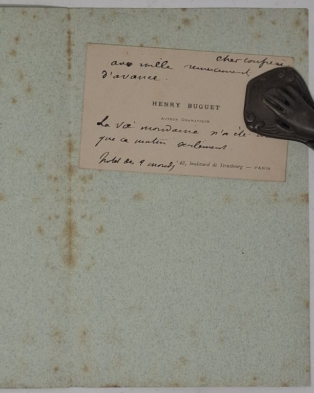 lettera manoscritta con autografo originale di Henry Buguet | Immagine Gallery 2