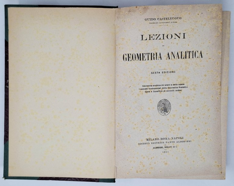 LEZIONI DI GEOMETRIA ANALITICA
