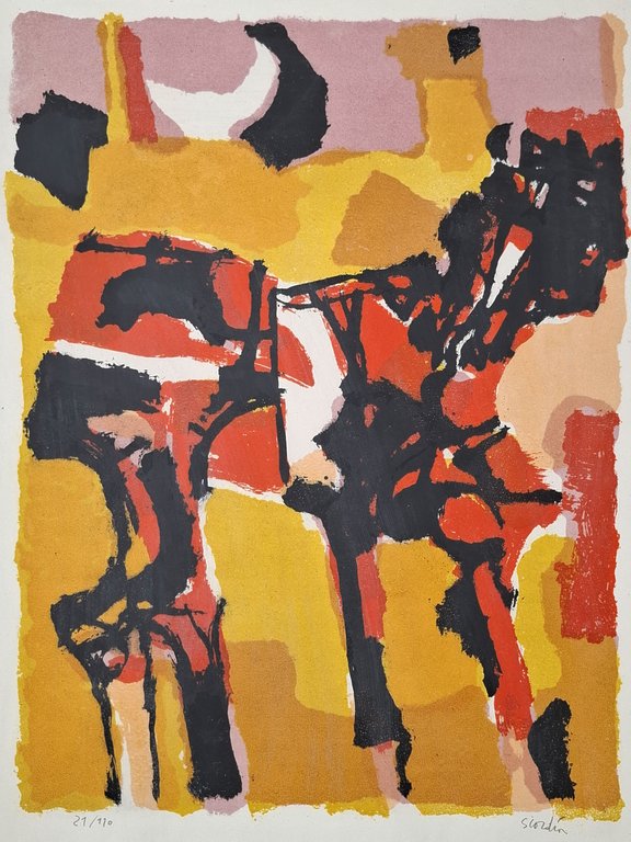 Litografia a colori numerata e firmata