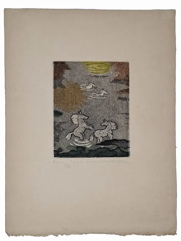 Litografia a colori (prova d'artista) 'Jeaux d'eau'