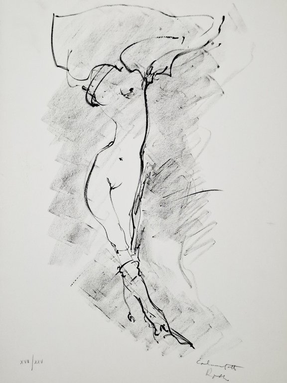LITOGRAFIA nudo di donna