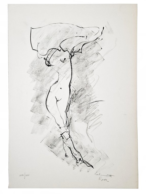LITOGRAFIA nudo di donna
