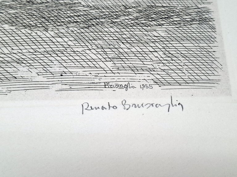 Litografia senza titolo (paesaggio agreste con casolare) firmata e numerata