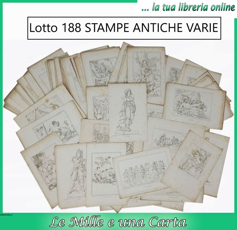 LOTTO DI 188 STAMPE ANTICHE ORIGINALI