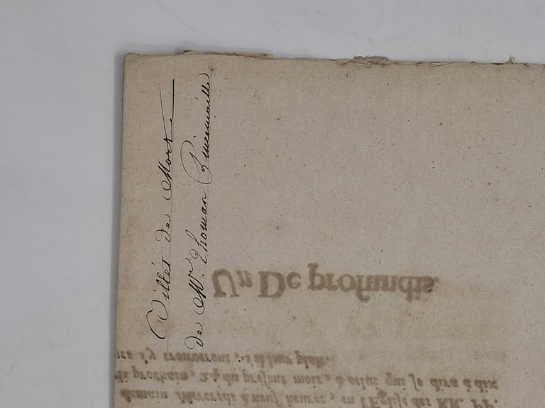 Manifesto funebre xilografato di Thomas Pincemaille